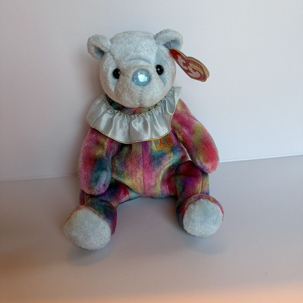 Ty Beanie Baby Bear March Birthday Tie Dye